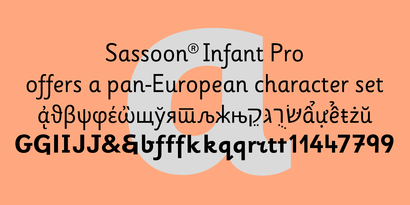 Przykład czcionki Sassoon Infant Pro